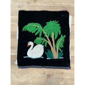 Vintage Swan Art: Velveteen Palm Tree Needlepoint